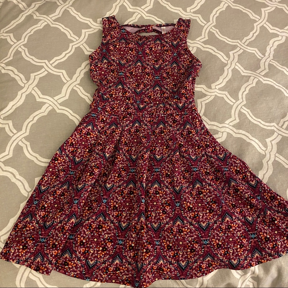 Fun Burgundy print tank dress